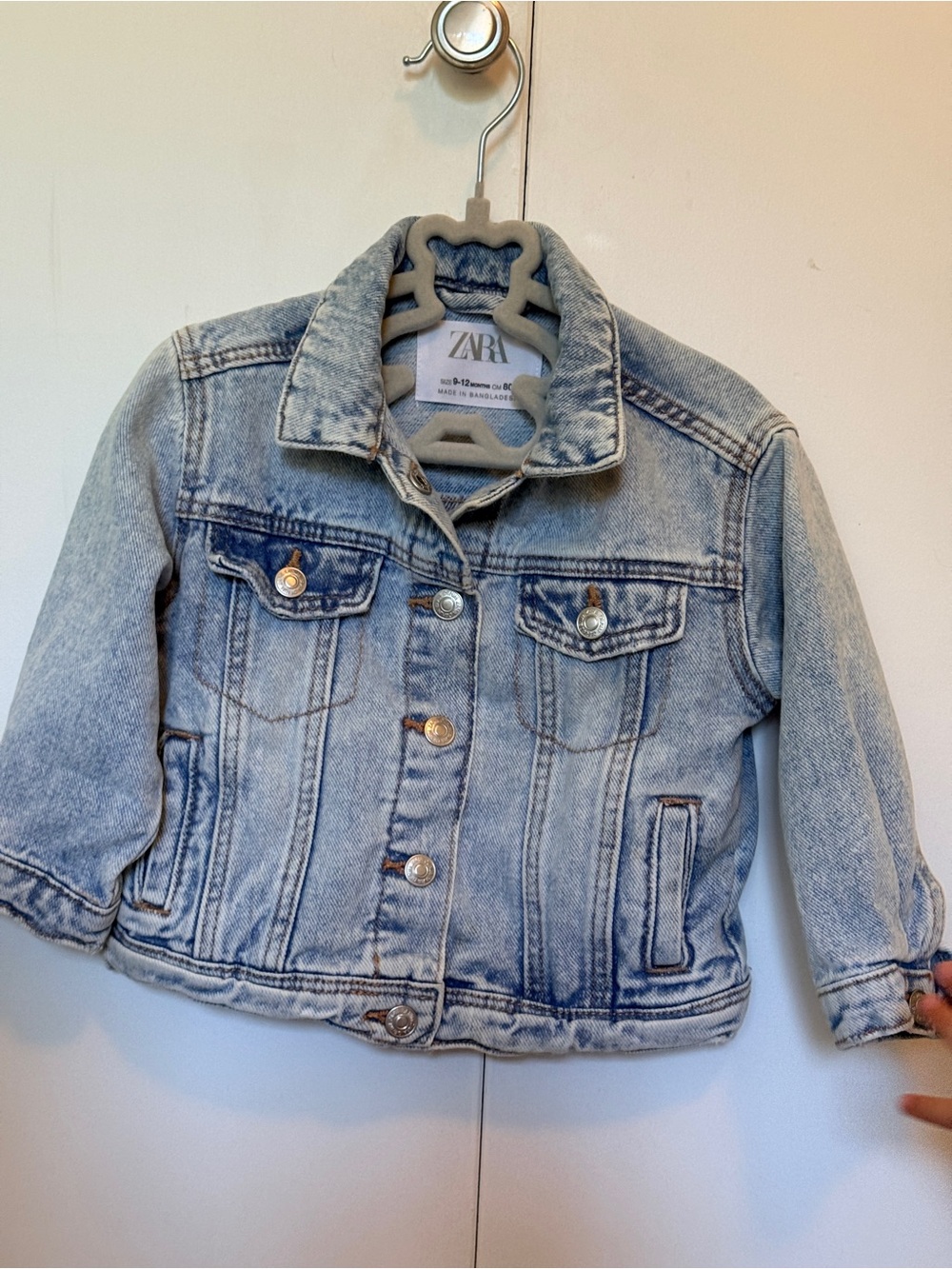 ZARA Kids Faded light Blue Jean denim Jacket 9-12m